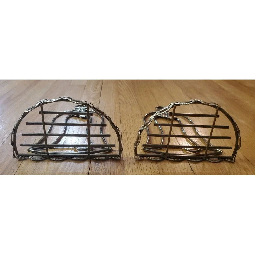 Set Of 2 Bell Shaped Metal‎ Wall Shelf Gold Tone Vtg Home Interiors